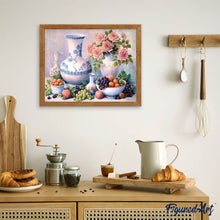 Cargar imagen en el visor de la galería, Punto De Cruz Diamante - Punto De Cruz Diamante - Jarrones Y Frutas - Figuredart - Cocina Flores Punto De Cruz Diamante Cocina Punto De Cruz