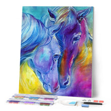 Cargar imagen en el visor de la galería, Diamond Painting - Pareja de caballos azules