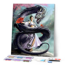 Cargar imagen en el visor de la galería, Punto De Cruz Diamante - Punto De Cruz Diamante - Mujer Dragón - Figuredart - Dragones Mascotas Punto De Cruz Diamante Animales