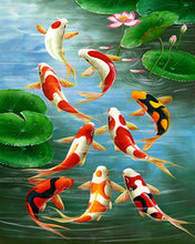 Cargar imagen en el visor de la galería, Diamond Painting - Carpas Koi en el estanque