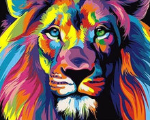 Cargar imagen en el visor de la galería, Punto de Cruz Diamante - Diamond Painting - León del arte pop 40x50cm con bastidor montado
