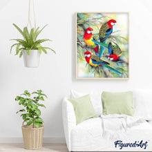 Cargar imagen en el visor de la galería, Punto De Cruz Diamante - Punto De Cruz Diamante - Loros En La Rama - Figuredart - Loros Mascotas Punto De Cruz Diamante Animales Pájaros
