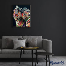 Cargar imagen en el visor de la galería, Punto de Cruz Diamante - Diamond Painting - Un par de cebras 40x50cm con bastidor montado