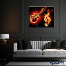 Cargar imagen en el visor de la galería, Punto De Cruz Diamante - Punto De Cruz Diamante - Fuego Música - Figuredart - Música Punto De Cruz Diamante Romanticismo Romántico