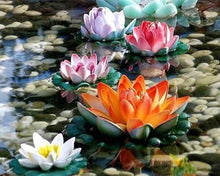 Cargar imagen en el visor de la galería, Punto De Cruz Diamante - Punto De Cruz Diamante - Lirios De Agua En Color - Figuredart - Flores Punto De Cruz Diamante Flores