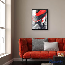 Cargar imagen en el visor de la galería, Punto De Cruz Diamante - Punto De Cruz Diamante - Mujer Con Sombrero Rojo - Figuredart - Punto De Cruz Diamante Romanticismo Romántico