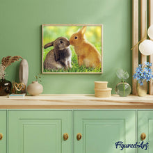 Cargar imagen en el visor de la galería, Punto De Cruz Diamante - Punto De Cruz Diamante - Conejos Pareja - Figuredart - Conejos Mascotas Punto De Cruz Diamante Animales