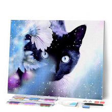 Cargar imagen en el visor de la galería, Punto De Cruz Diamante - Punto De Cruz Diamante - Gato Y Flor - Figuredart - Gatos Mascotas Punto De Cruz Diamante Animales