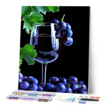 Cargar imagen en el visor de la galería, Punto De Cruz Diamante - Punto De Cruz Diamante - El Manojo De Uvas Y El Vino - Figuredart - Cocina Punto De Cruz Diamante Cocina