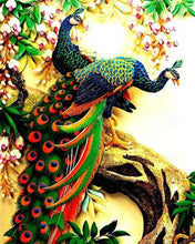 Cargar imagen en el visor de la galería, Punto De Cruz Diamante - Punto De Cruz Diamante - Pavos Reales En Las Ramas - Figuredart - Flores Pavos Reales Punto De Cruz Diamante Flores