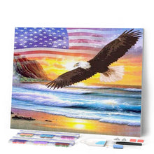 Cargar imagen en el visor de la galería, Punto De Cruz Diamante - Punto De Cruz Diamante - La Bandera De Eagle Ee.uu. - Figuredart - Mascotas Punto De Cruz Diamante Animales