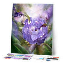 Cargar imagen en el visor de la galería, Punto De Cruz Diamante - Punto De Cruz Diamante - Flor Y Pájaro Violeta - Figuredart - Flores Mascotas Punto De Cruz Diamante Animales