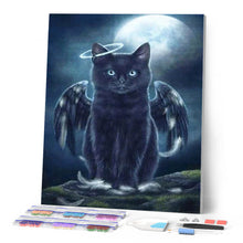Cargar imagen en el visor de la galería, Punto De Cruz Diamante - Punto De Cruz Diamante - Ángel Gato Negro - Figuredart - Gatos Mascotas Punto De Cruz Diamante Animales
