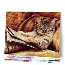 Cargar imagen en el visor de la galería, Punto De Cruz Diamante - Punto De Cruz Diamante - El Gato Inteligente - Figuredart - Gatos Mascotas Punto De Cruz Diamante Animales