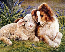 Cargar imagen en el visor de la galería, Punto De Cruz Diamante - Punto De Cruz Diamante - Perro Y Cordero - Figuredart - Mascotas Perros Punto De Cruz Diamante Animales