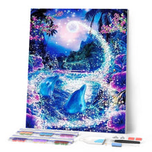Cargar imagen en el visor de la galería, Punto De Cruz Diamante - Punto De Cruz Diamante - Los Delfines Y El Río Encantado - Figuredart - Delfines Mascotas Paisajes Punto De Cruz