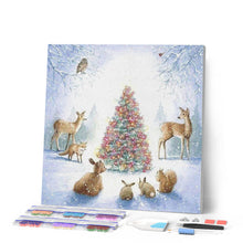 Cargar imagen en el visor de la galería, Punto De Cruz Diamante - Punto De Cruz Diamante - Alrededor Del Árbol De Navidad - Figuredart - Mascotas Navidad Punto De Cruz Diamante