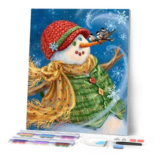 Cargar imagen en el visor de la galería, Punto De Cruz Diamante - Punto De Cruz Diamante - Muñeco De Nieve Y Una Chaqueta Verde - Figuredart - Invierno Paisajes Punto De Cruz