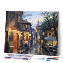 Cargar imagen en el visor de la galería, Punto De Cruz Diamante - Punto De Cruz Diamante - Vila Bajo La Lluvia - Figuredart - Ciudad Punto De Cruz Diamante Ciudades