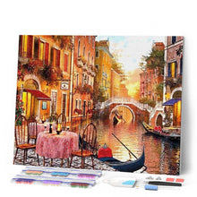 Cargar imagen en el visor de la galería, Punto De Cruz Diamante - Punto De Cruz Diamante - Mesa Cerca Del Canal - Figuredart - Ciudad Punto De Cruz Diamante Ciudades