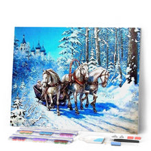 Cargar imagen en el visor de la galería, Punto De Cruz Diamante - Punto De Cruz Diamante - Trineo En La Nieve - Figuredart - Invierno Mascotas Punto De Cruz Diamante Animales