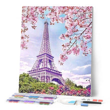 Cargar imagen en el visor de la galería, Punto De Cruz Diamante - Punto De Cruz Diamante - Torre Eiffel En Primavera - Figuredart - Ciudad Punto De Cruz Diamante Ciudades Punto De