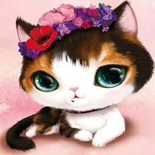 Cargar imagen en el visor de la galería, Punto De Cruz Diamante - Punto De Cruz Diamante - Gato Con Los Ojos Verdes - Figuredart - Gatos Mascotas Punto De Cruz Diamante Animales