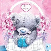 Cargar imagen en el visor de la galería, Punto De Cruz Diamante - Punto De Cruz Diamante - Teddy En Su Carrito - Figuredart - Punto De Cruz Diamante Romanticismo Romántico