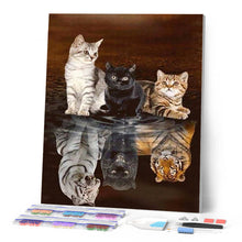 Cargar imagen en el visor de la galería, Punto De Cruz Diamante - Punto De Cruz Diamante - Gatitos Reflexiones - Figuredart - Gatos Mascotas Punto De Cruz Diamante Animales