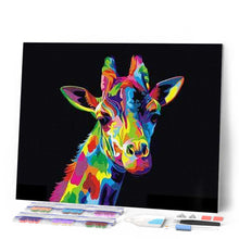 Cargar imagen en el visor de la galería, Punto De Cruz Diamante - Punto De Cruz Diamante - Jirafa Del Arte Pop - Figuredart - Arte Pop Jirafas Mascotas Punto De Cruz Diamante