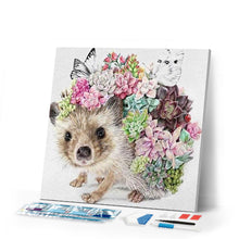 Cargar imagen en el visor de la galería, Punto De Cruz Diamante - Punto De Cruz Diamante - Erizo Y Flores - Figuredart - Erizos Flores Mascotas Punto De Cruz Diamante Animales