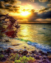 Cargar imagen en el visor de la galería, Punto De Cruz Diamante - Punto De Cruz Diamante - Las Olas Cerca De Las Rocas - Figuredart - Paisajes Punto De Cruz Diamante Paisajes