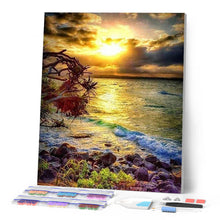 Cargar imagen en el visor de la galería, Punto De Cruz Diamante - Punto De Cruz Diamante - Las Olas Cerca De Las Rocas - Figuredart - Paisajes Punto De Cruz Diamante Paisajes