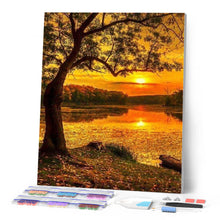 Cargar imagen en el visor de la galería, Punto De Cruz Diamante - Punto De Cruz Diamante - Lago A La Puesta Del Sol - Figuredart - Paisajes Punto De Cruz Diamante Paisajes