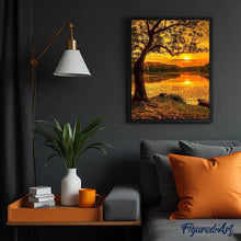 Cargar imagen en el visor de la galería, Punto De Cruz Diamante - Punto De Cruz Diamante - Lago A La Puesta Del Sol - Figuredart - Paisajes Punto De Cruz Diamante Paisajes