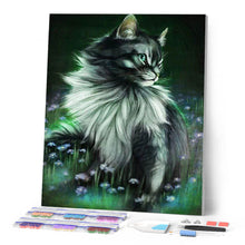 Cargar imagen en el visor de la galería, Punto De Cruz Diamante - Punto De Cruz Diamante - Gato Bastante En Flores - Figuredart - Flores Gatos Mascotas Punto De Cruz Diamante