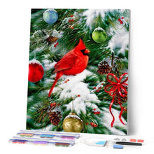 Cargar imagen en el visor de la galería, Punto De Cruz Diamante - Punto De Cruz Diamante - Pájaro En El Árbol De Navidad - Figuredart - Mascotas Navidad Punto De Cruz Diamante