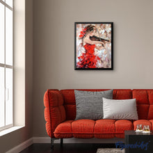 Cargar imagen en el visor de la galería, Diamond Painting - Violinista en Vestido Rojo