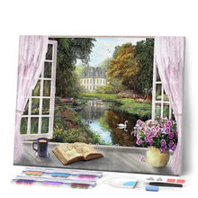 Cargar imagen en el visor de la galería, Punto De Cruz Diamante - Punto De Cruz Diamante - Vista Del Castillo Francés - Figuredart - Castillos Paisajes Punto De Cruz Diamante