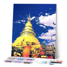 Cargar imagen en el visor de la galería, Punto de Cruz Diamante - Diamond Painting - Templo de Chiangmai 40x50cm con bastidor montado