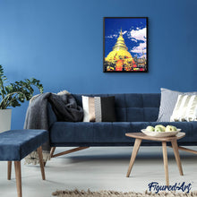 Cargar imagen en el visor de la galería, Punto de Cruz Diamante - Diamond Painting - Templo de Chiangmai 40x50cm con bastidor montado