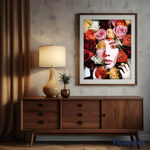Cargar imagen en el visor de la galería, Punto de Cruz Diamante - Diamond Painting - Cara rosada 40x50cm con bastidor montado