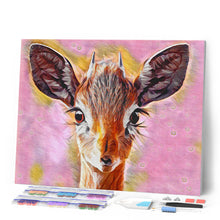 Cargar imagen en el visor de la galería, Punto de Cruz Diamante - Diamond Painting - Lindo ciervo 40x50cm con bastidor montado