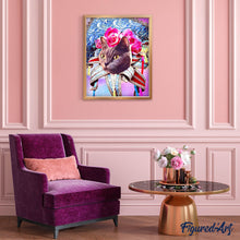 Cargar imagen en el visor de la galería, Punto de Cruz Diamante - Diamond Painting - Gato mardigras 40x50cm con bastidor montado