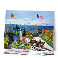 Cargar imagen en el visor de la galería, Diamond Painting - La terraza en Sainte -adresse - Monet 40x50cm con bastidor montado