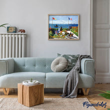 Cargar imagen en el visor de la galería, Diamond Painting - La terraza en Sainte -adresse - Monet 40x50cm con bastidor montado