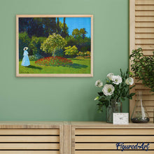 Cargar imagen en el visor de la galería, Diamond Painting - Dama en blanco en el jardín - Monet