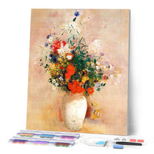 Cargar imagen en el visor de la galería, Diamond Painting - Flamento Vase - Odilon Redon 40x50cm con bastidor montado