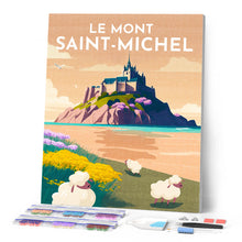 Cargar imagen en el visor de la galería, Diamond Painting - Póster de viaje Mont Saint-Michel