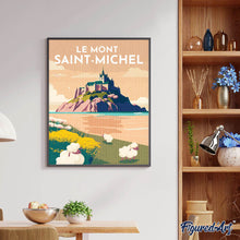 Cargar imagen en el visor de la galería, Diamond Painting - Póster de viaje Mont Saint-Michel